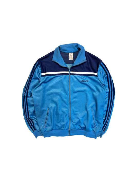 80s Adidas Sportjacke Glänzend Made In Hungaria Blau D56 XL-XXL