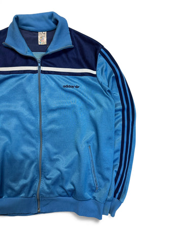 80s Adidas Sportjacke Glänzend Made In Hungaria Blau D56 XL-XXL