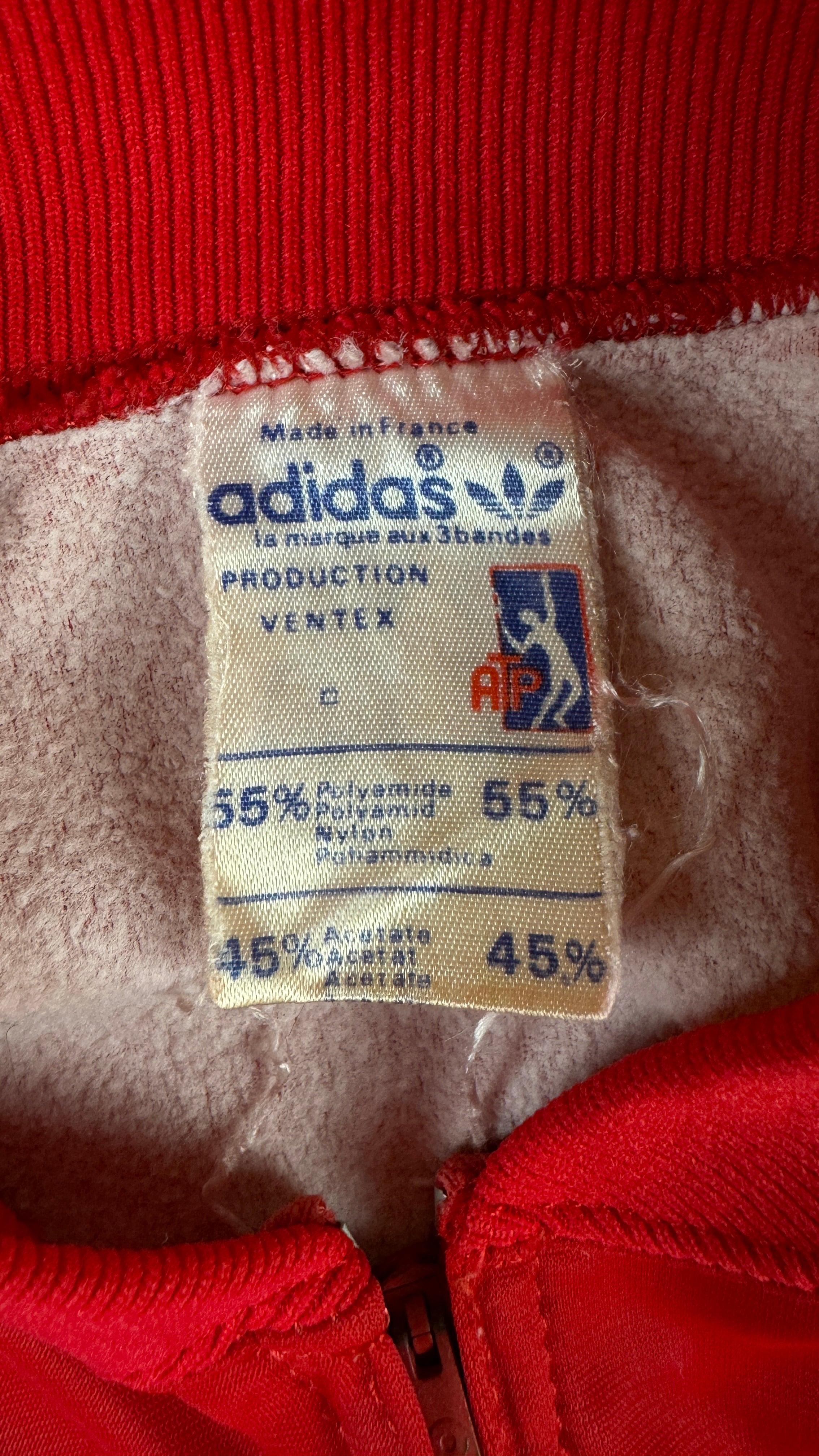 Rare! Vintage Adidas Sportjacke Late 70s ATP Tennis Made In France By Ventex Rot S-M
