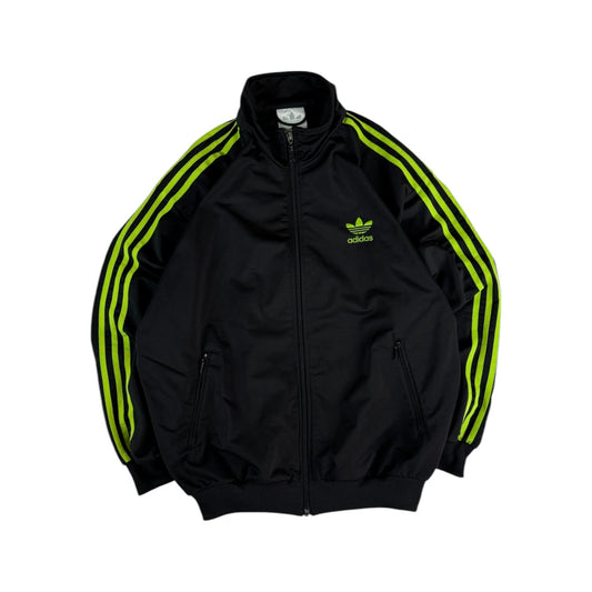 Vintage Adidas Sportjacke 90s Firebird Schwarz Grün D5 M