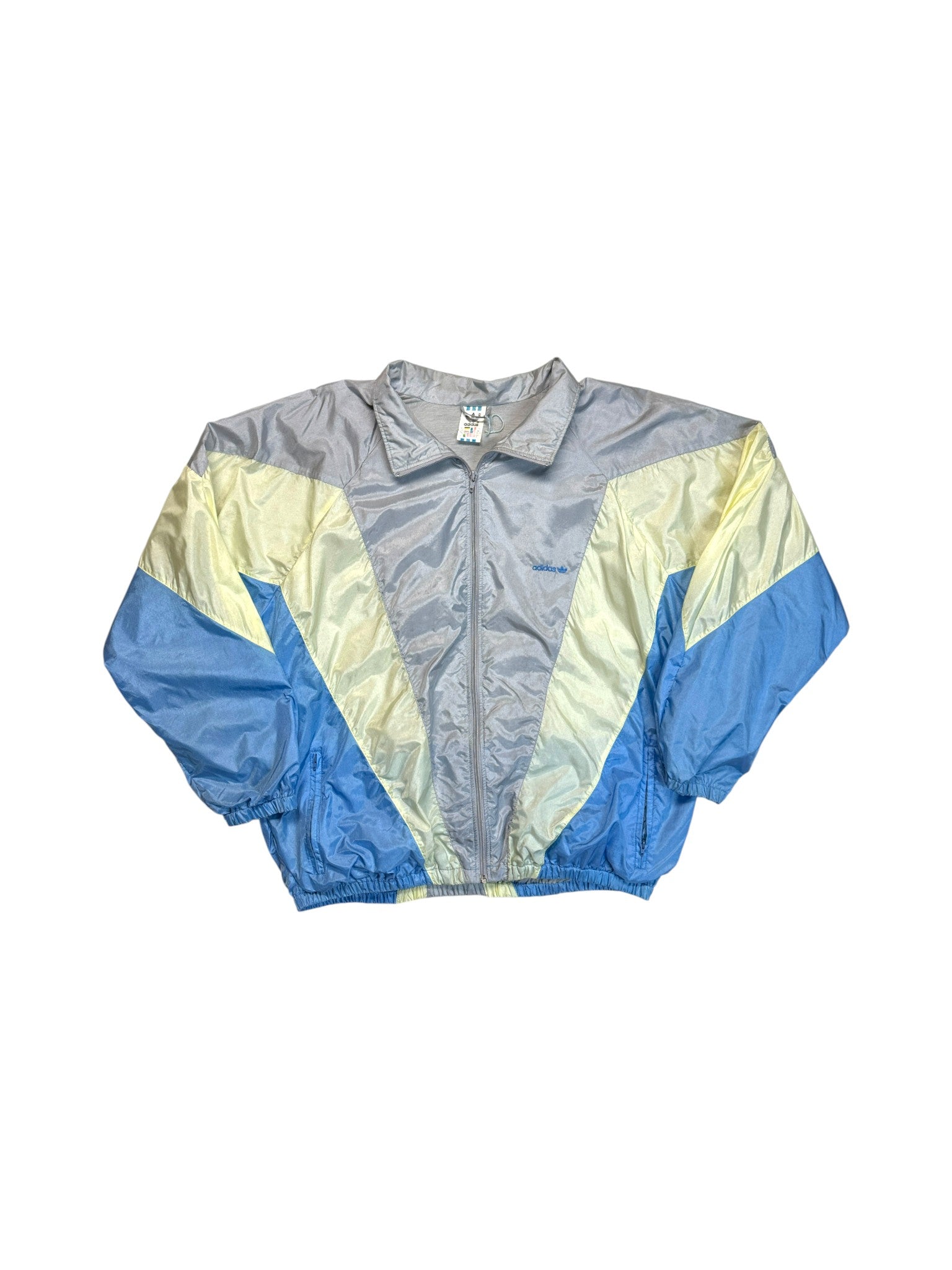 80s Adidas Sportjacke Nylon "Lindenmoor" Grau Blau D8 XL