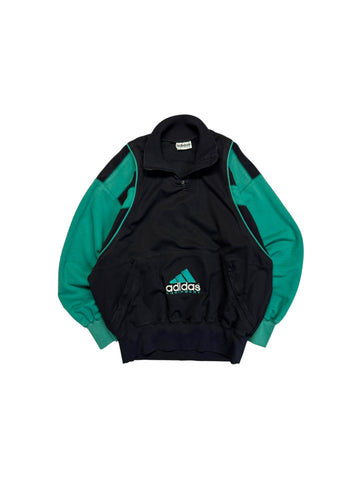 90s Adidas Equipment Sportjacke "SV Calberlah" Schwarz Grün D9 XL