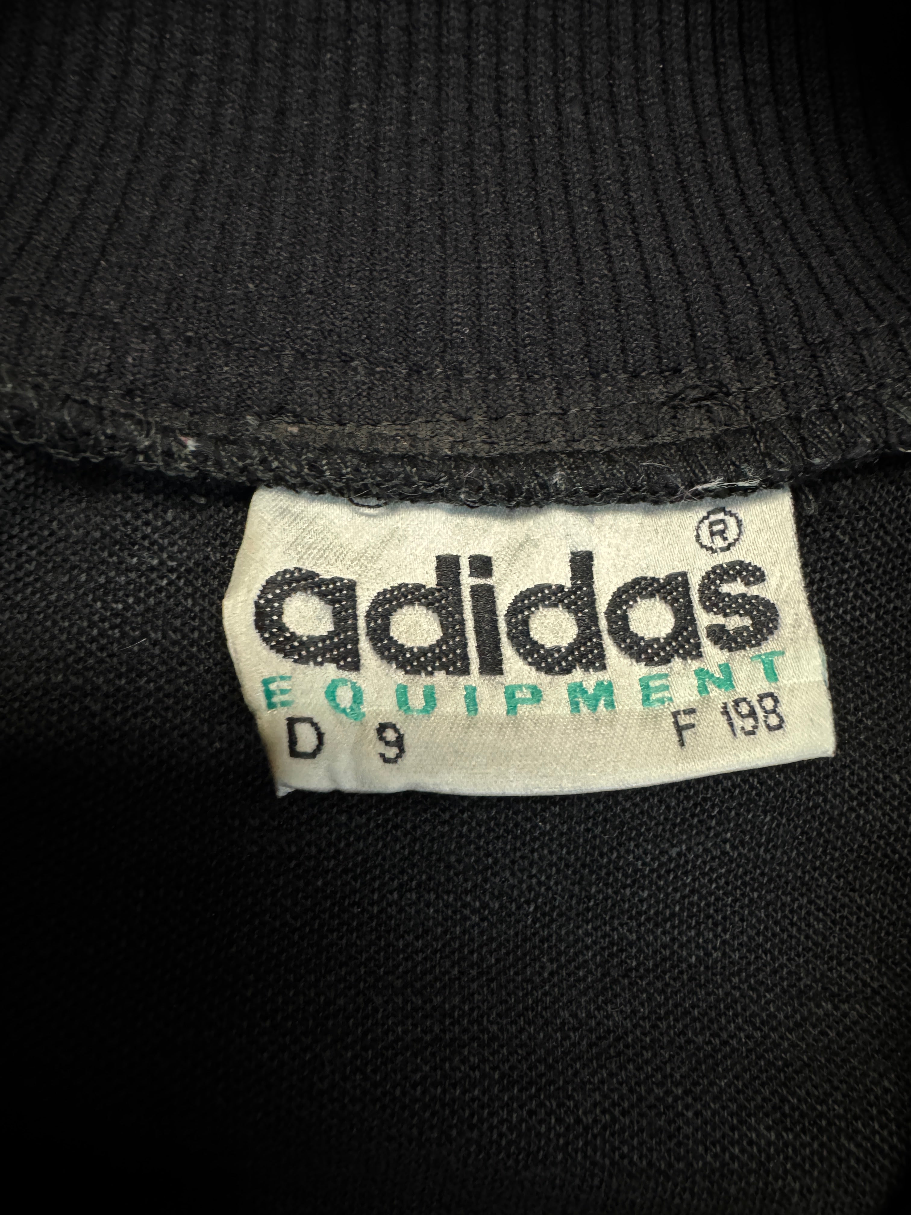 90s Adidas Equipment Sportjacke "SV Calberlah" Schwarz Grün D9 XL