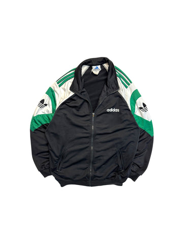 90s Adidas Sportjacke "Sitor" Schwarz Grün L-XL