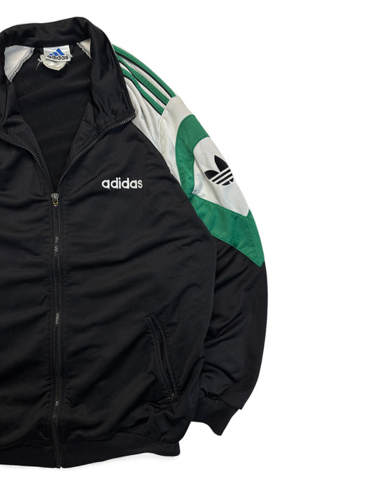 90s Adidas Sportjacke "Sitor" Schwarz Grün L-XL