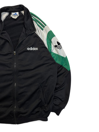 90s Adidas Sportjacke "Sitor" Schwarz Grün L-XL