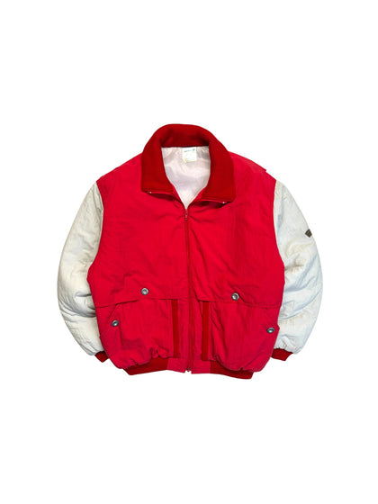 70s Adidas Winterjacke Made In Hong Kong Rot Weiß M-L