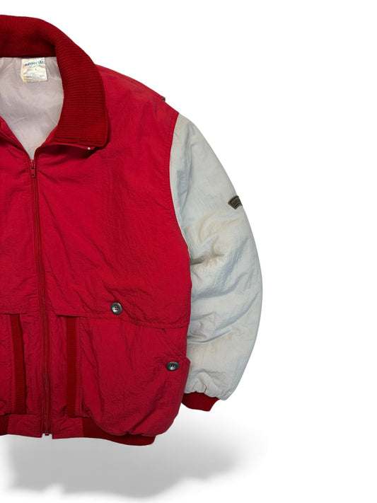 70s Adidas Winterjacke Made In Hong Kong Rot Weiß M-L