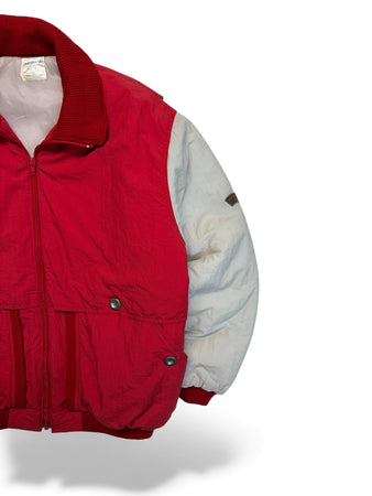 70s Adidas Winterjacke Made In Hong Kong Rot Weiß M-L