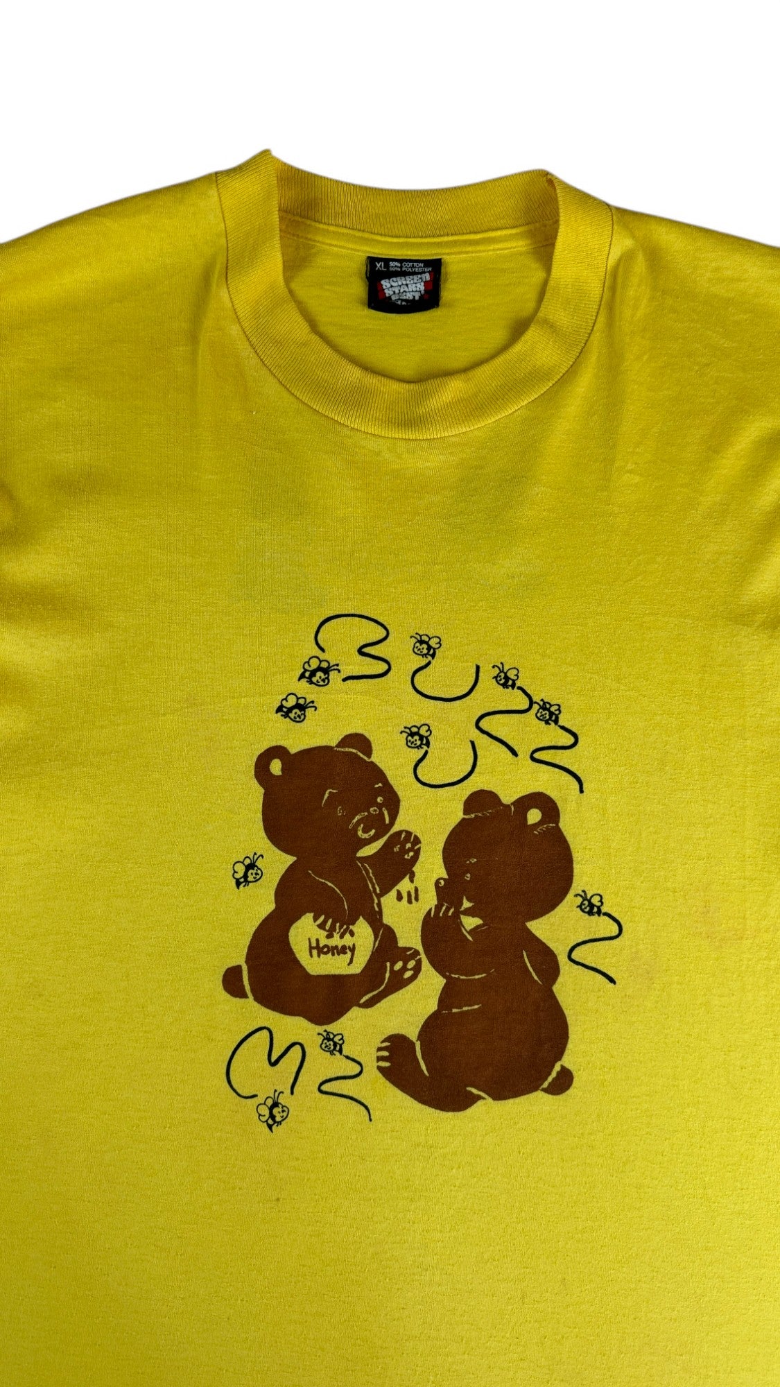 Vintage Screen Stars Shirt 90s "Crawford's Cubs" Single Stitch Made In USA Gelb XL - RareRags