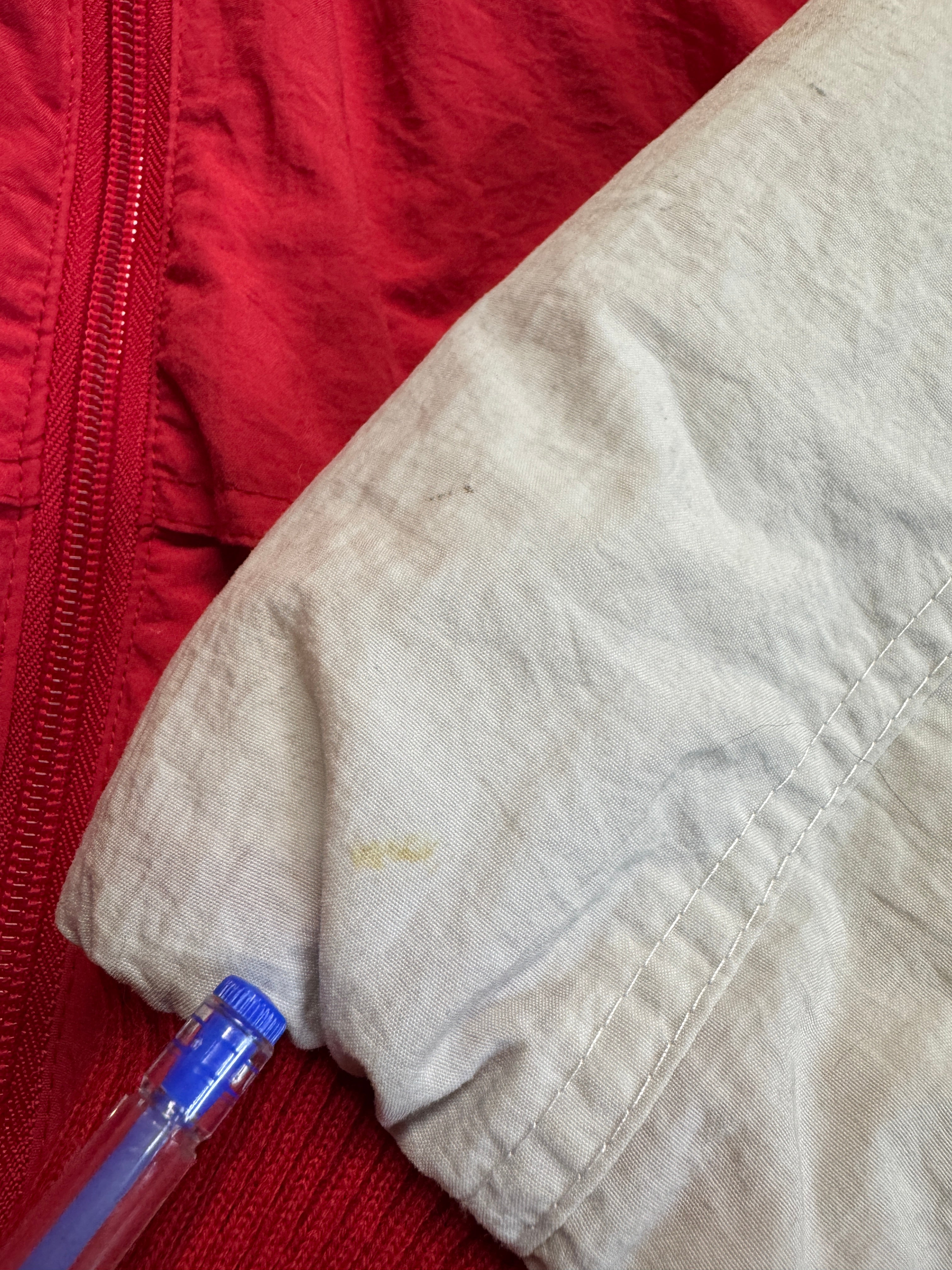 70s Adidas Winterjacke Made In Hong Kong Rot Weiß M-L