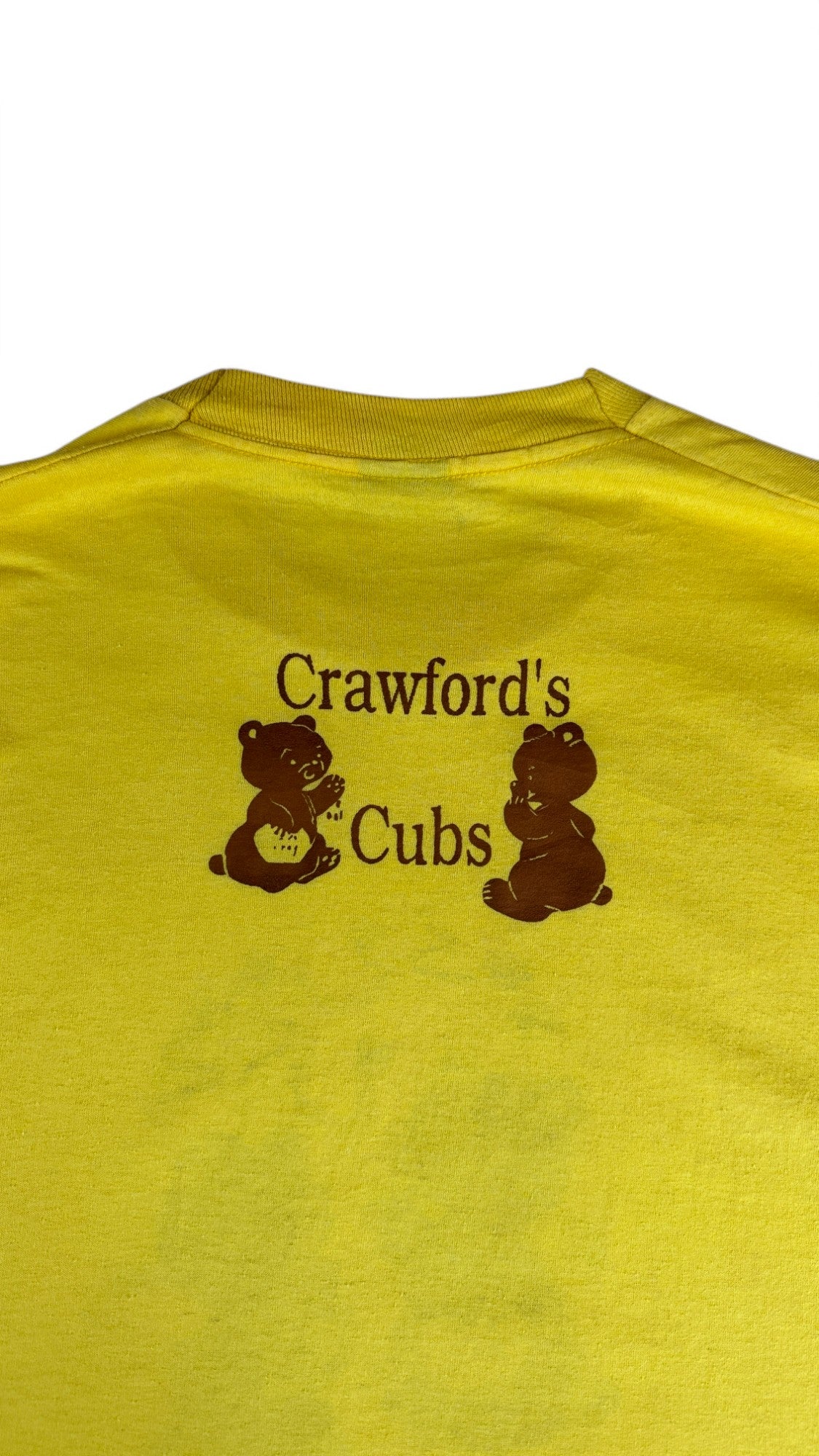 Vintage Screen Stars Shirt 90s "Crawford's Cubs" Single Stitch Made In USA Gelb XL - RareRags