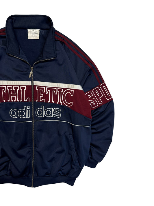 90s Adidas Sportjacke "Athletic" Blau Rot D9 XL-XXL