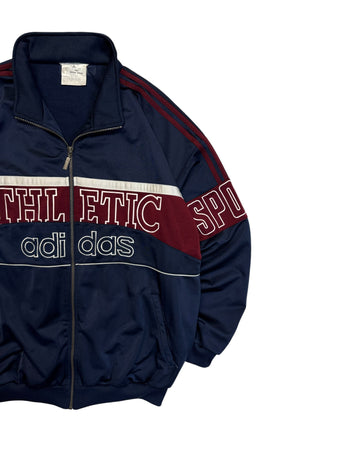 90s Adidas Sportjacke "Athletic" Blau Rot D9 XL-XXL