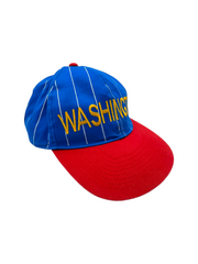 90s Tourist Cap Washington Gestreift Blau Rot 58 cm