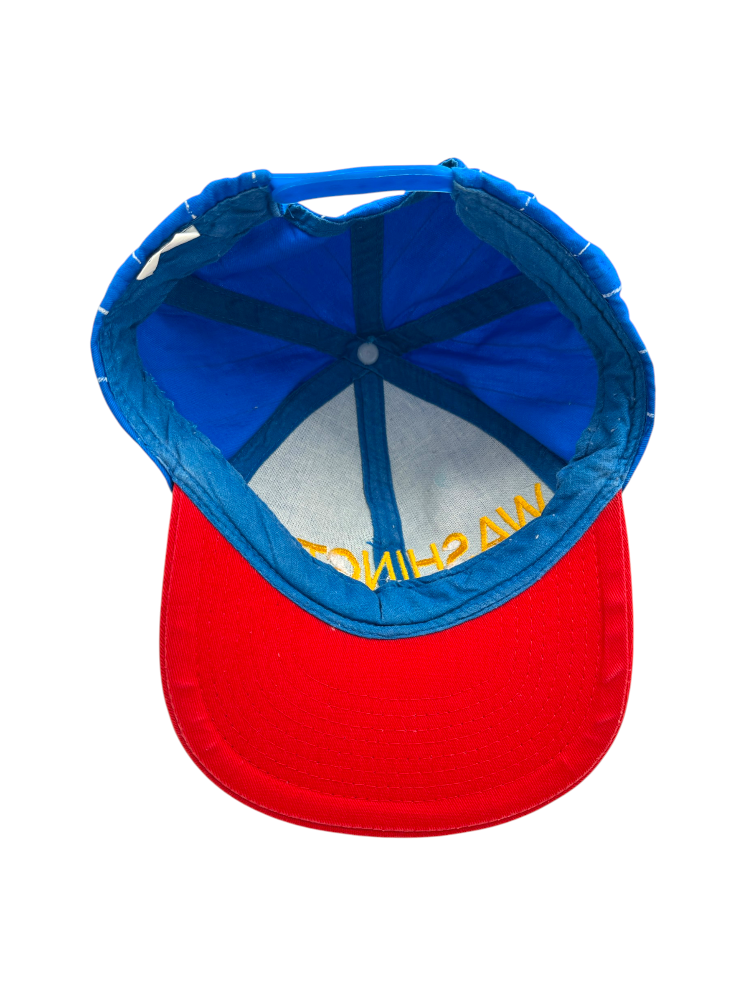 90s Tourist Cap Washington Gestreift Blau Rot 58 cm