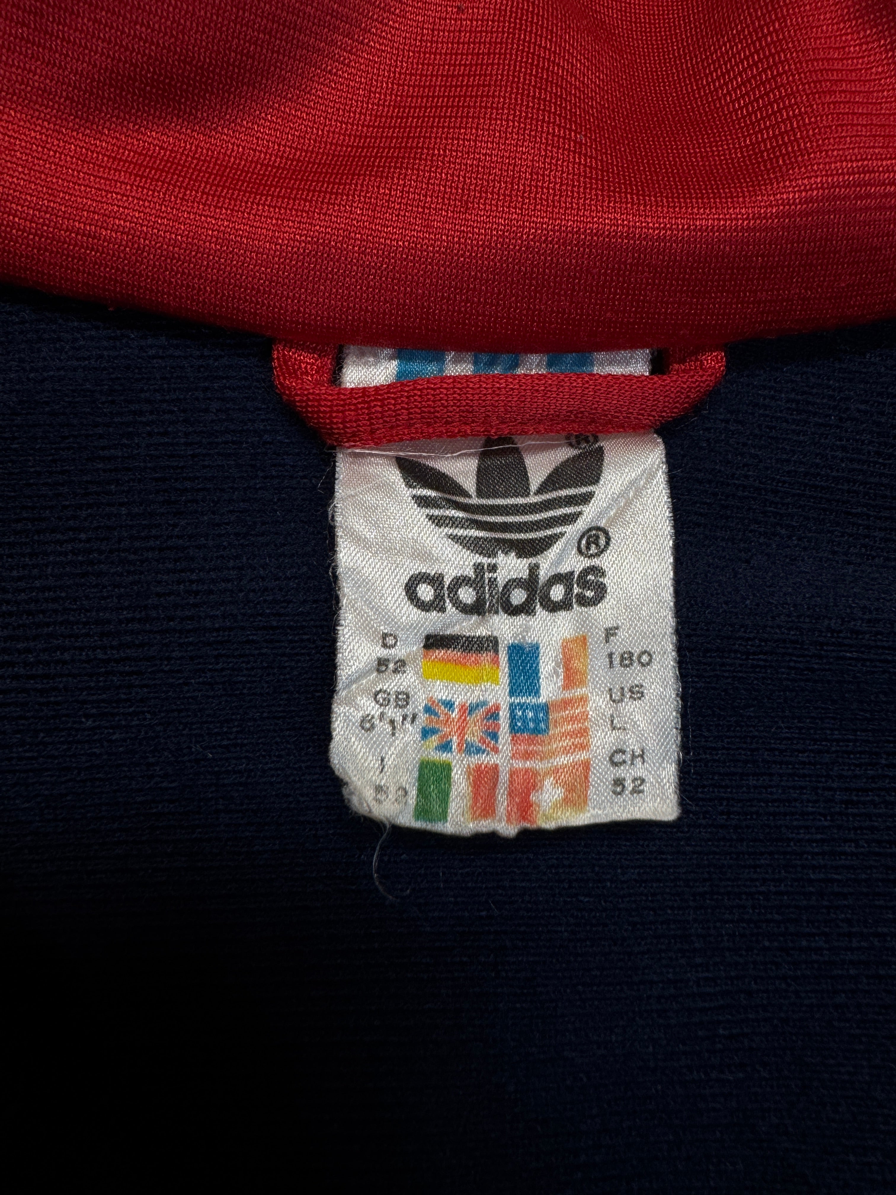 80s Adidas Sportjacke Dunkelblau Rot 52 L