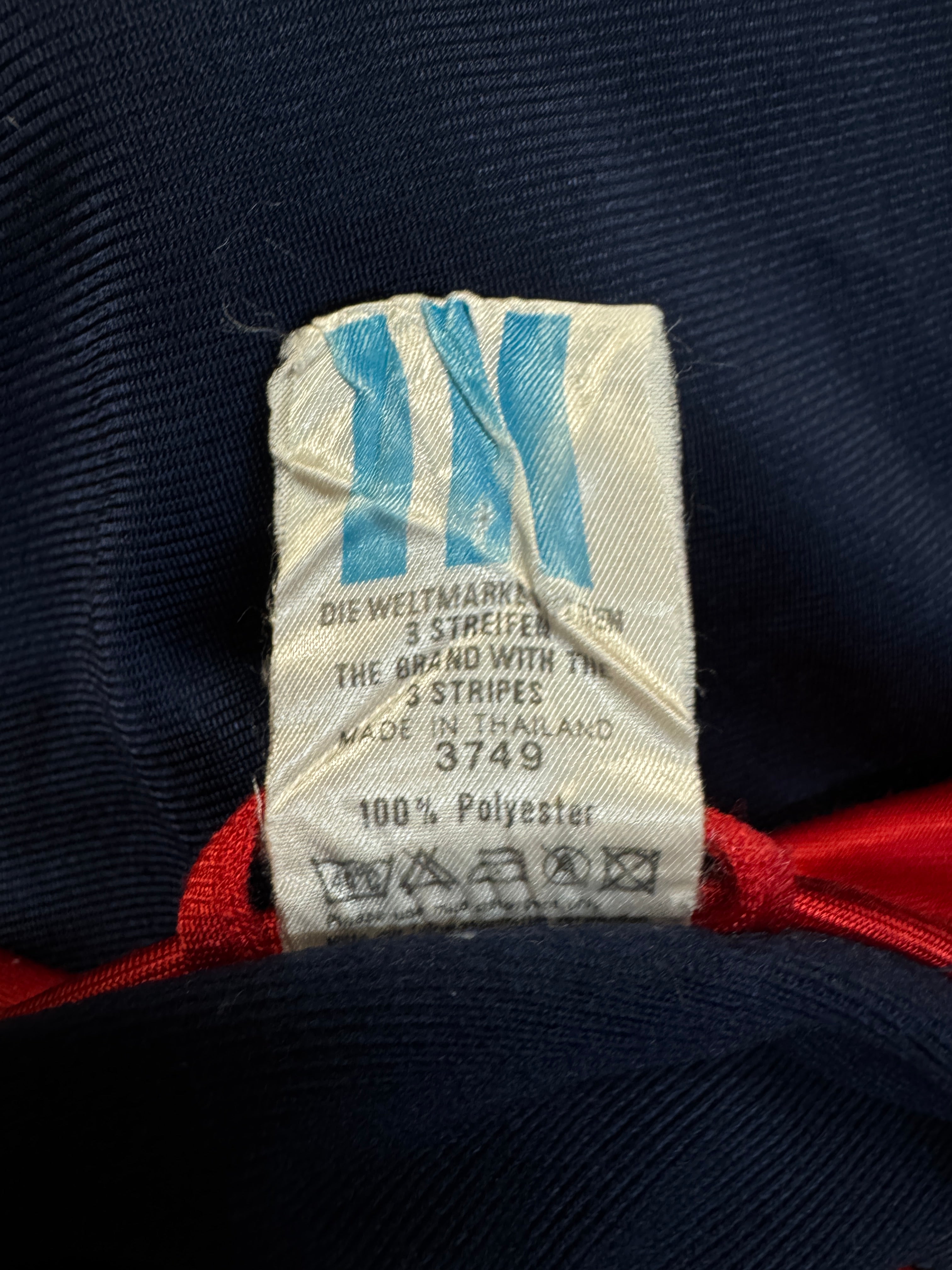 80s Adidas Sportjacke Dunkelblau Rot 52 L