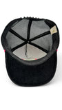 Vintage Hang Loose Cap 90s Hawaiian Headwear Corduroy Schwarz Neon One Size