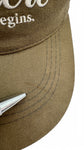 Vintage Carrera Eye Wear Cap 90s "out there the adventure begins" Khaki One Size