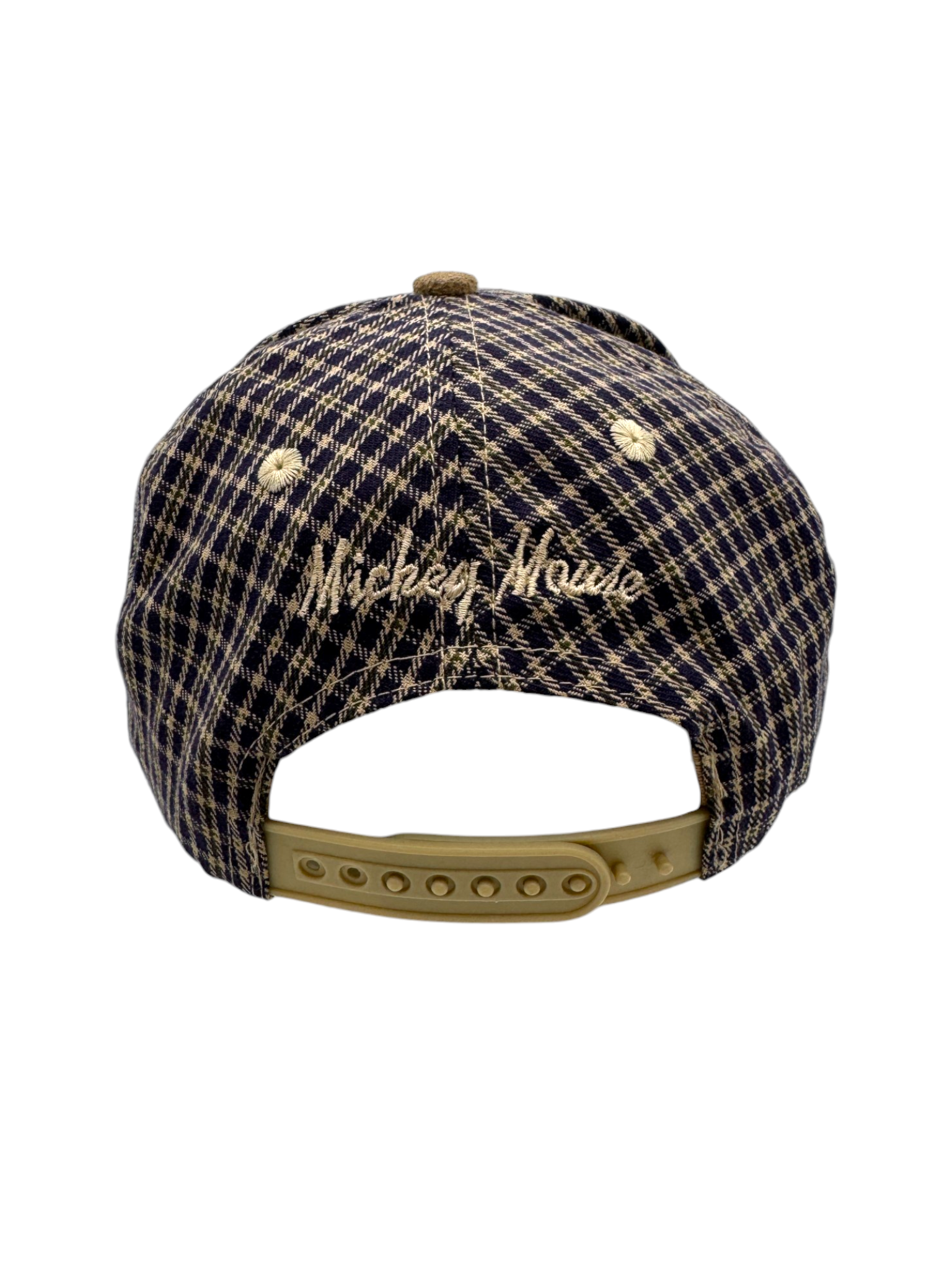 90s Disney Cap Mickey Mouse Checkered Braun