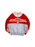 80s Adidas Sportjacke Frottee Inlay Rot Grau D6 M-L