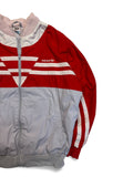 80s Adidas Sportjacke Frottee Inlay Rot Grau D6 M-L