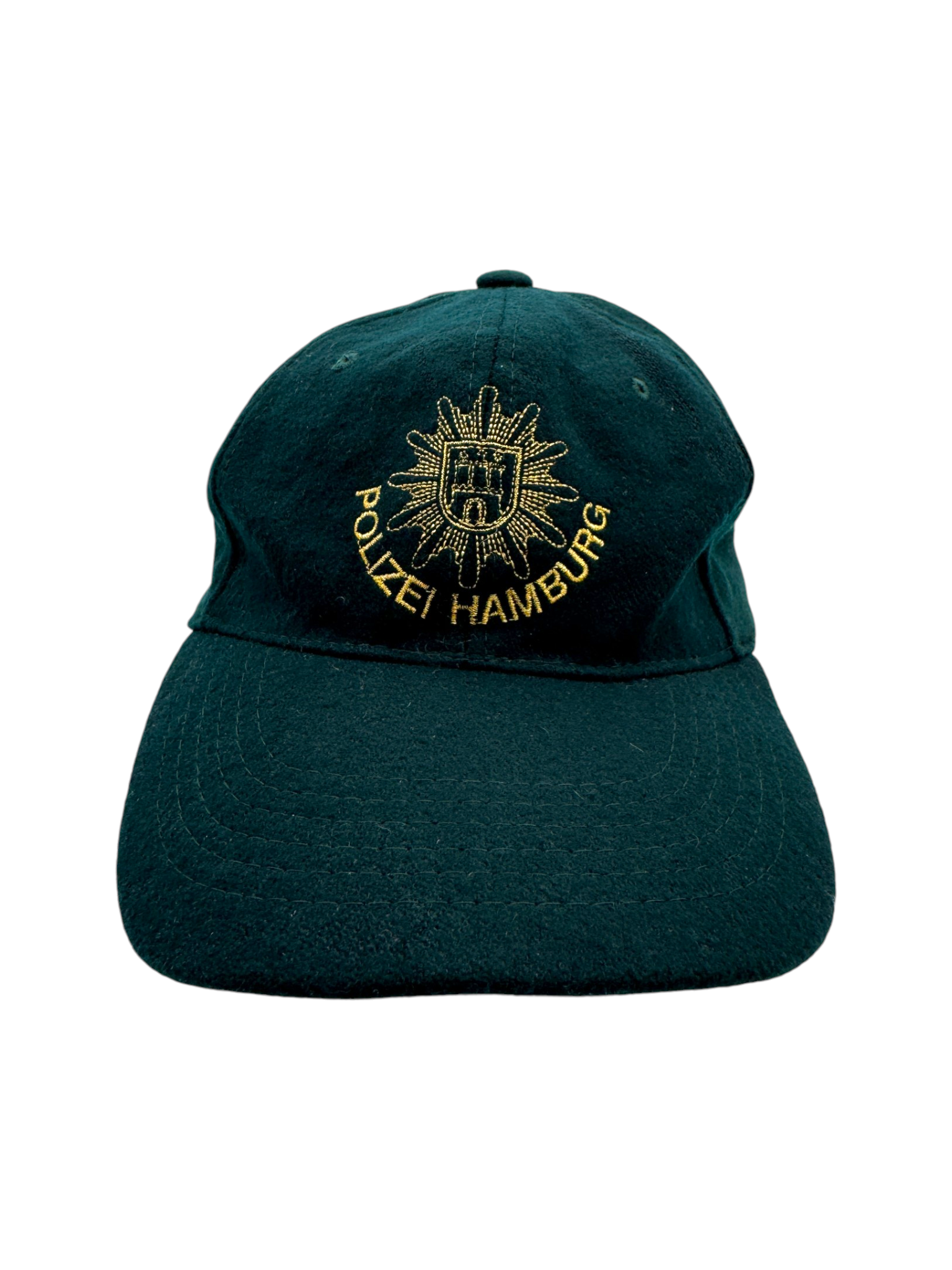 90s Polizei Hamburg Cap Wolle Grün