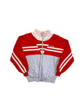 80s Adidas Sportjacke Frottee Inlay Rot Grau D6 M-L