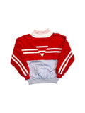 80s Adidas Sportjacke Frottee Inlay Rot Grau D6 M-L