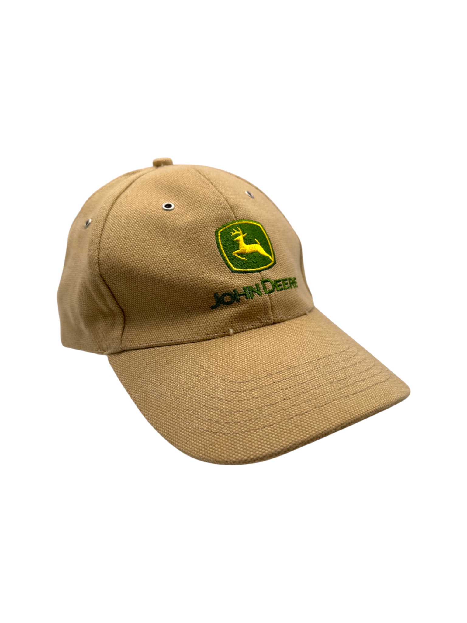 00s John Deere Promo Canvas Cap Metal Clip Strapback Braun