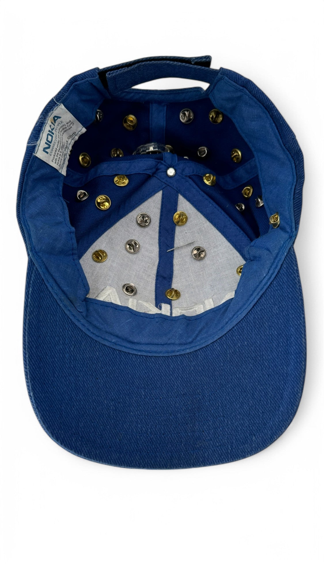 Vintage Nokia Cap Late 90s All Over Pins Blau One Size