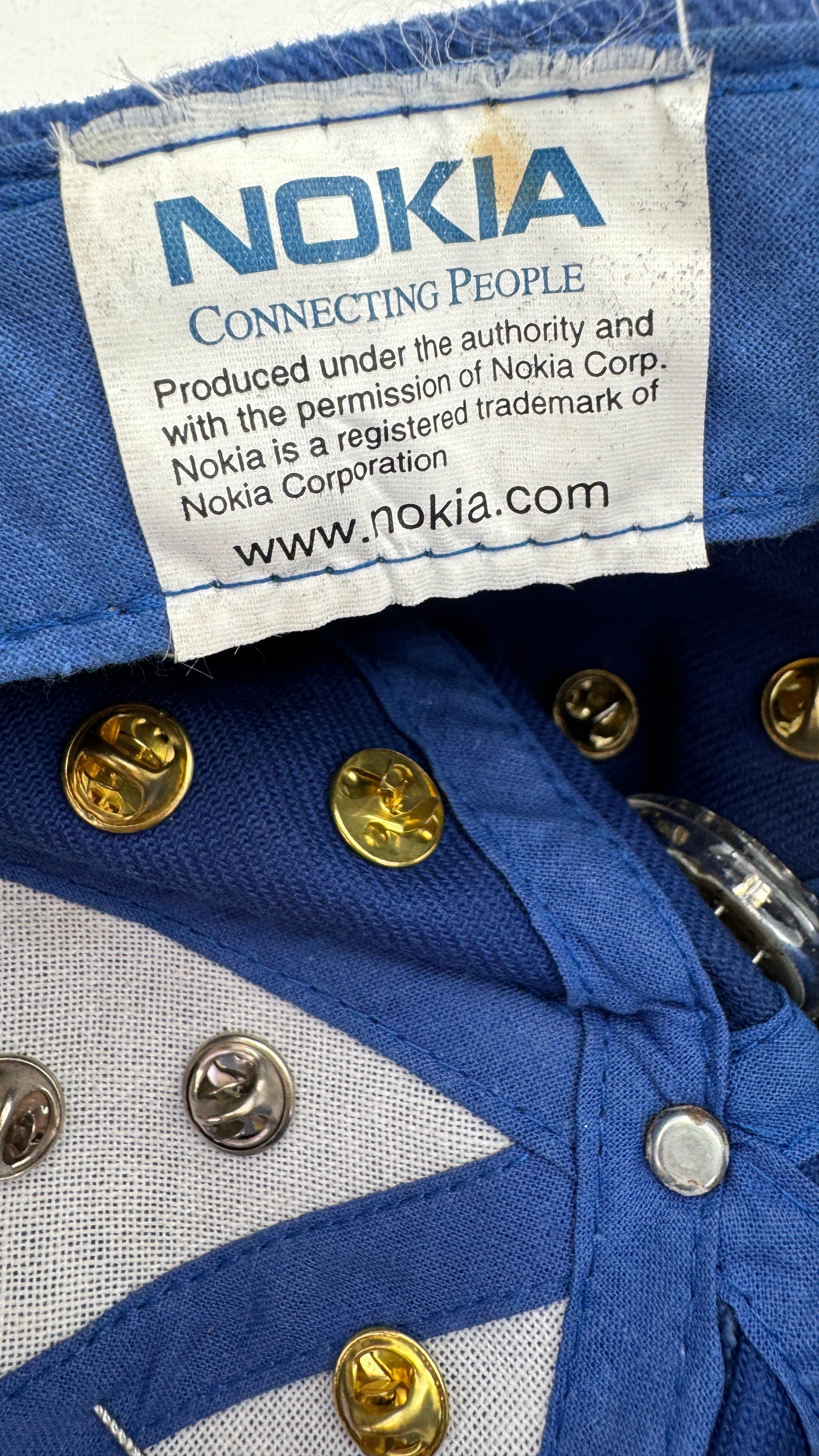 Vintage Nokia Cap Late 90s All Over Pins Blau One Size