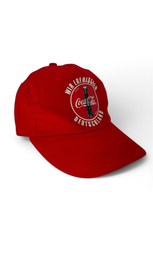 Vintage Coca Cola Cap 90s "Wir erfrischen- Deutschland" Rot One Size