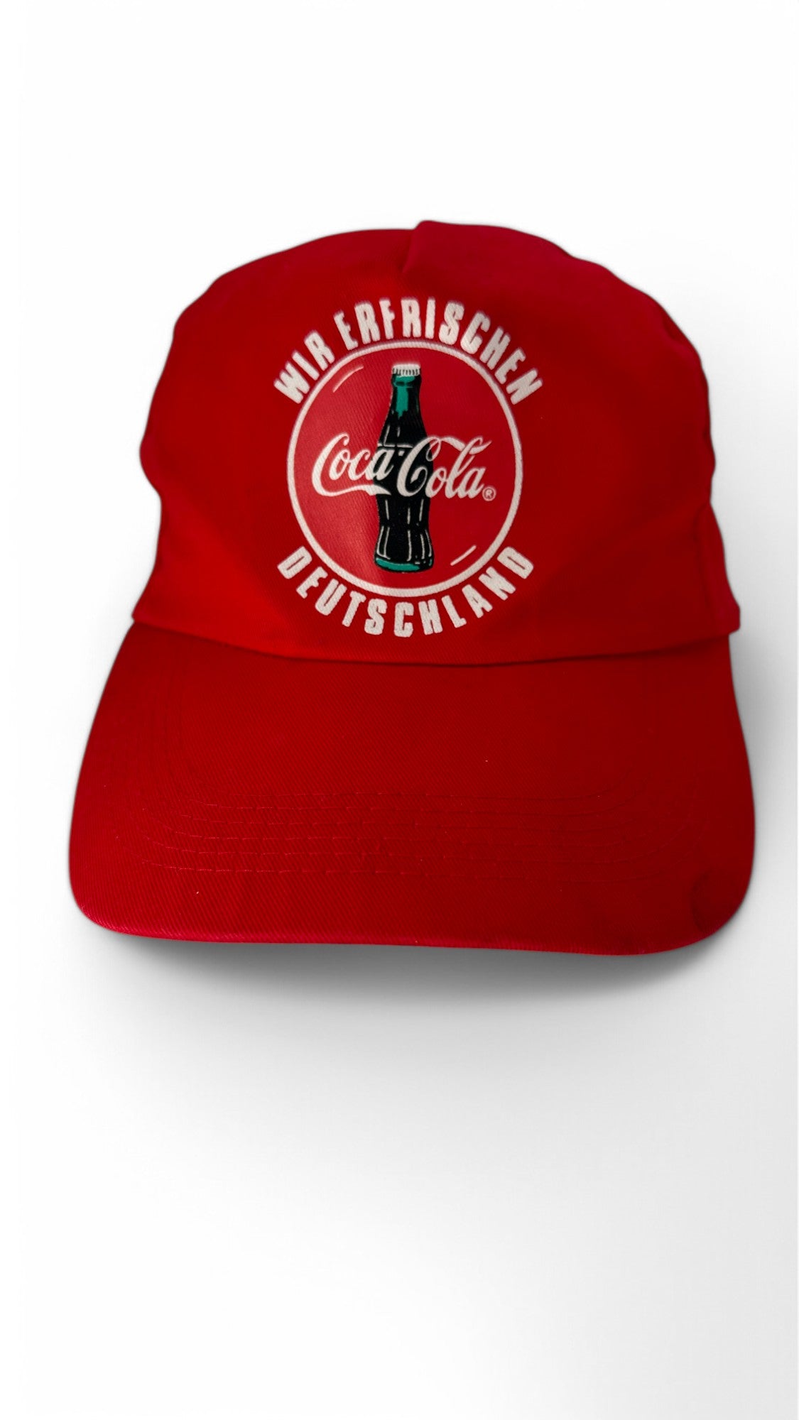Vintage Coca Cola Cap 90s "Wir erfrischen- Deutschland" Rot One Size