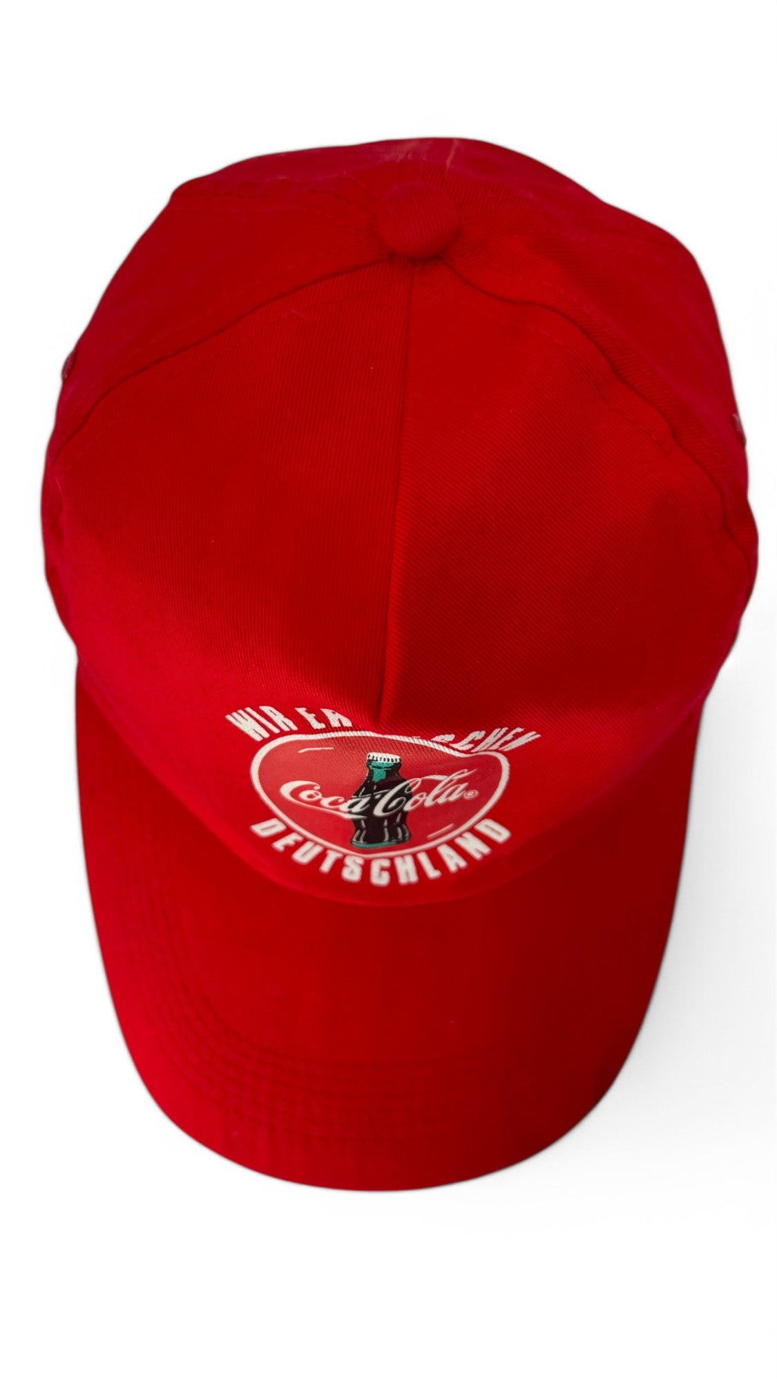 Vintage Coca Cola Cap 90s "Wir erfrischen- Deutschland" Rot One Size