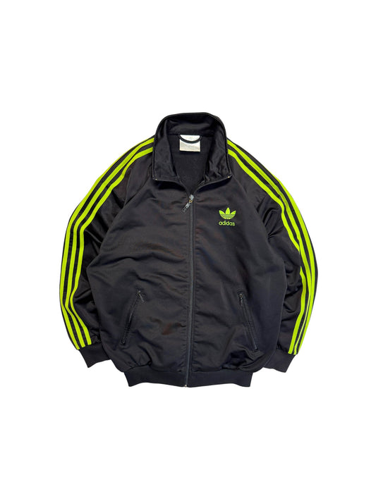 90s Adidas Sportjacke Firebird Schwarz Grün D3 S