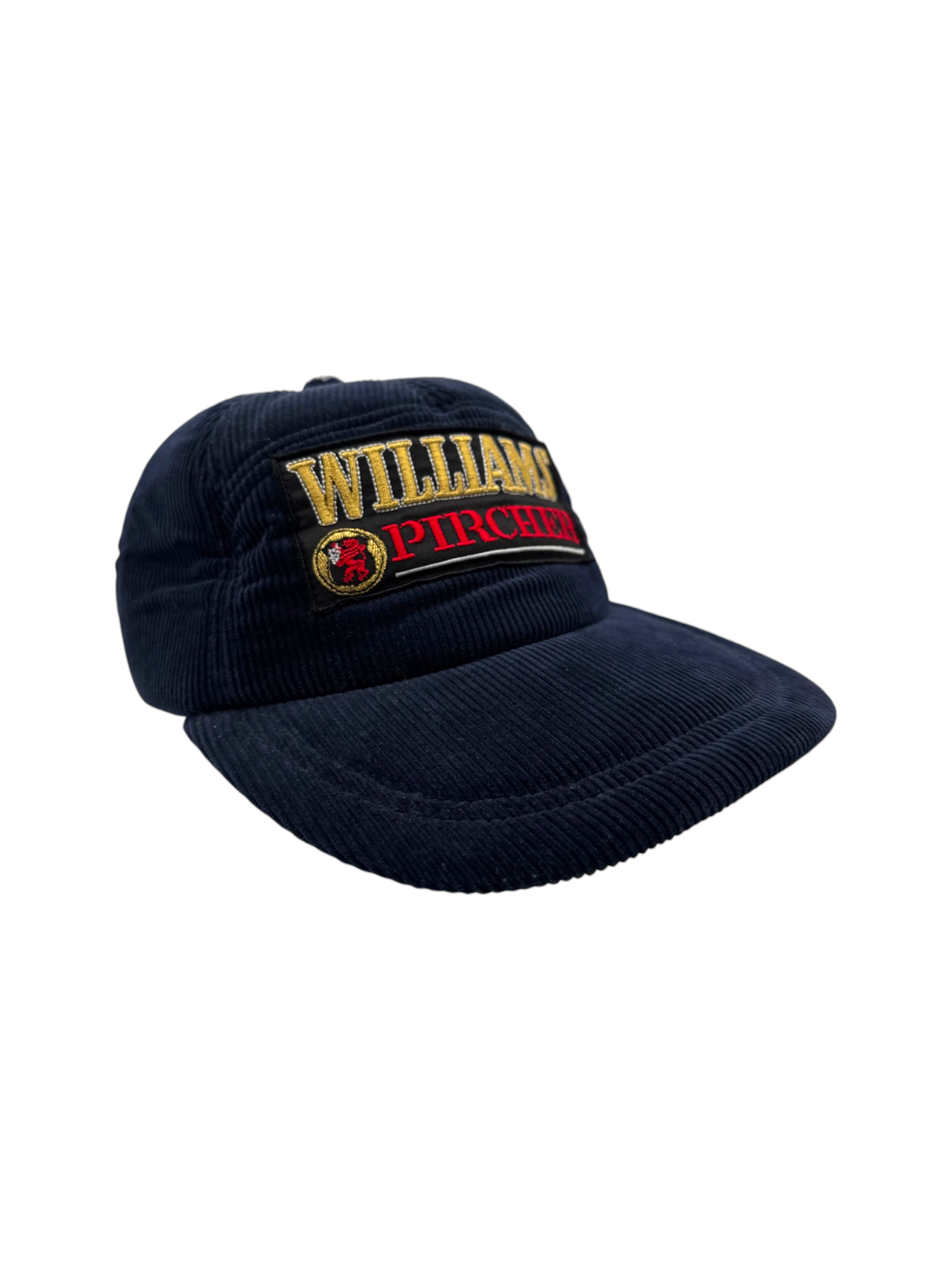 90s Williams Pircher Promo Padded Cord Cap Snapback Dunkelblau