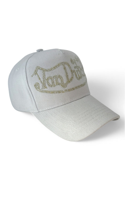 Von Dutch Cap 00s Y2K Strass Weiß One Size