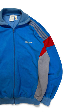 88/89 Adidas By Ventex Sportjacke Trabzon Sport Anthem Velours Made In France Blau Rot 6/50 M