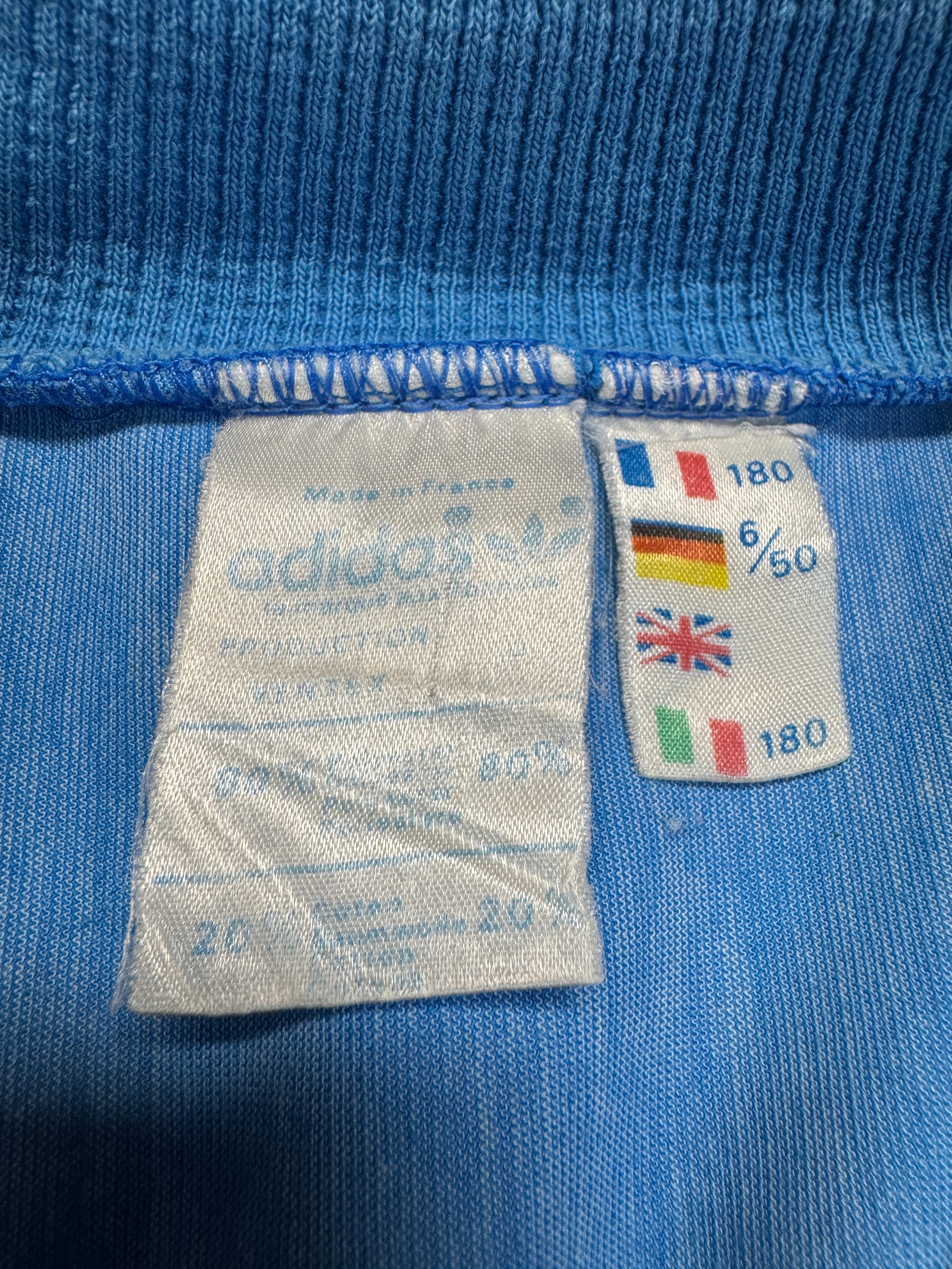 88/89 Adidas By Ventex Sportjacke "Challenger" Trabzon Sport Anthem Velours Made In France Blau Rot 6/50 M