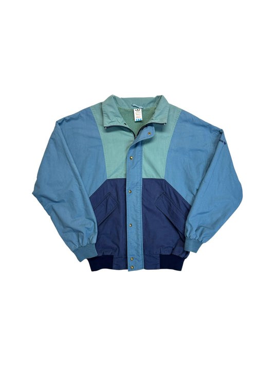 80s Adidas Sportjacke Frottee Blau Grün 50 M