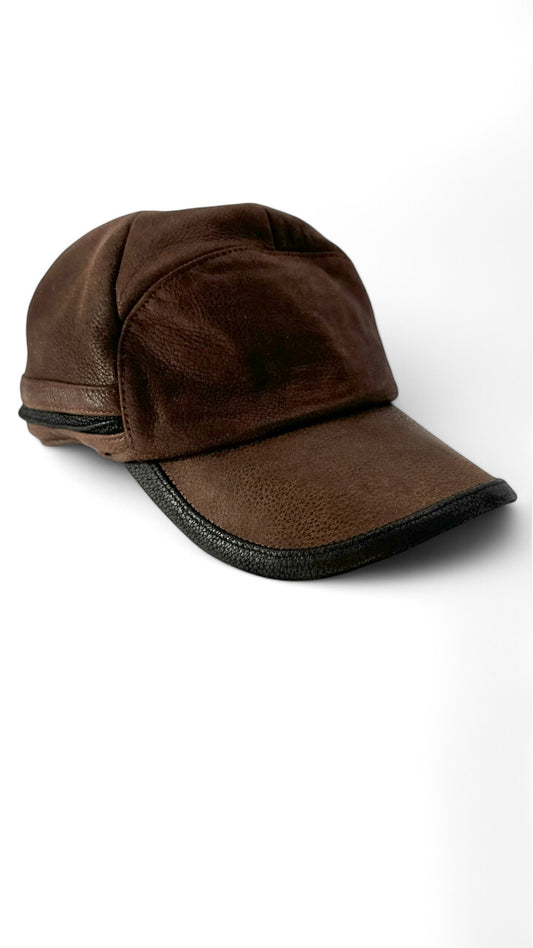 Vintage Stetson Cap Leder Mit Ohrenklappen Braun Schwarz One Size