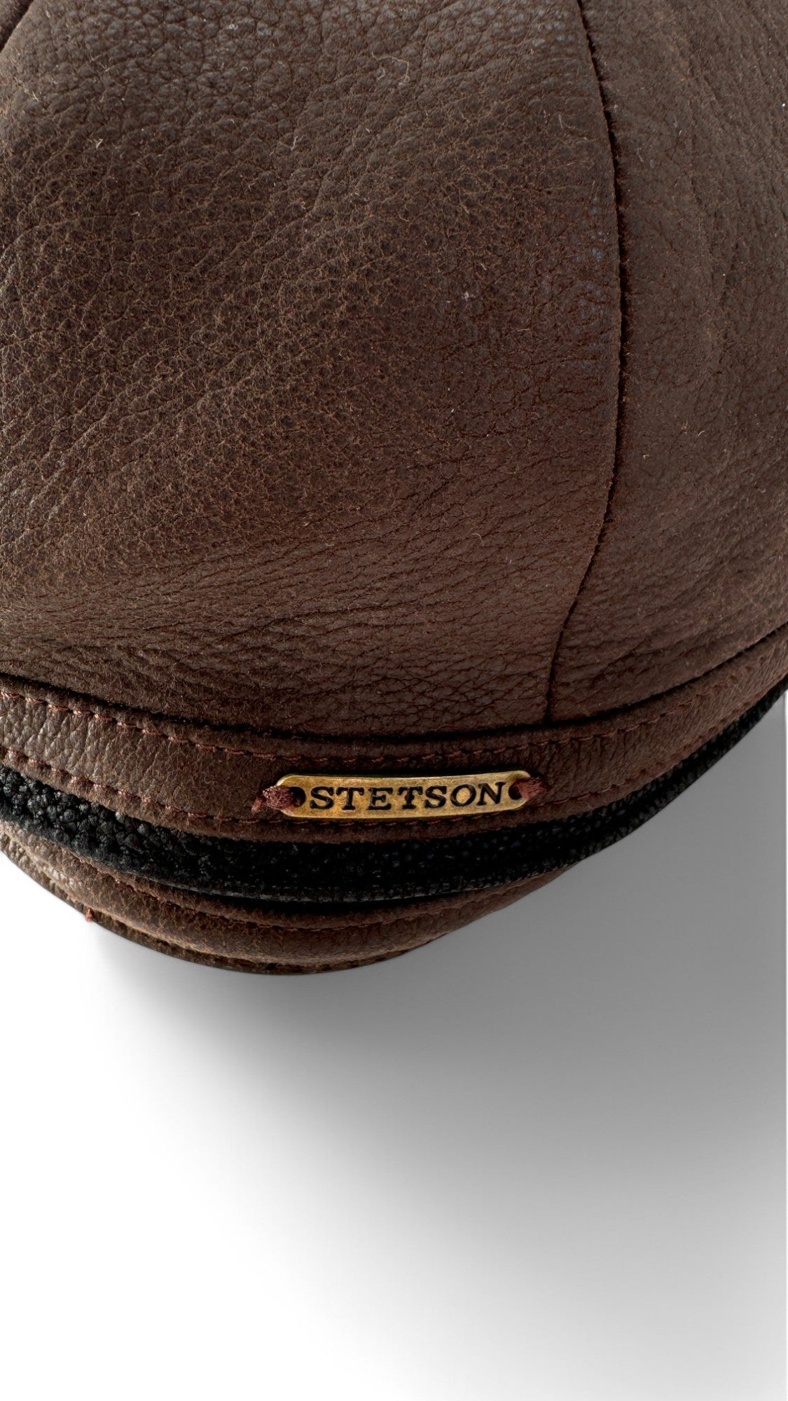 Vintage Stetson Cap Leder Mit Ohrenklappen Braun Schwarz One Size