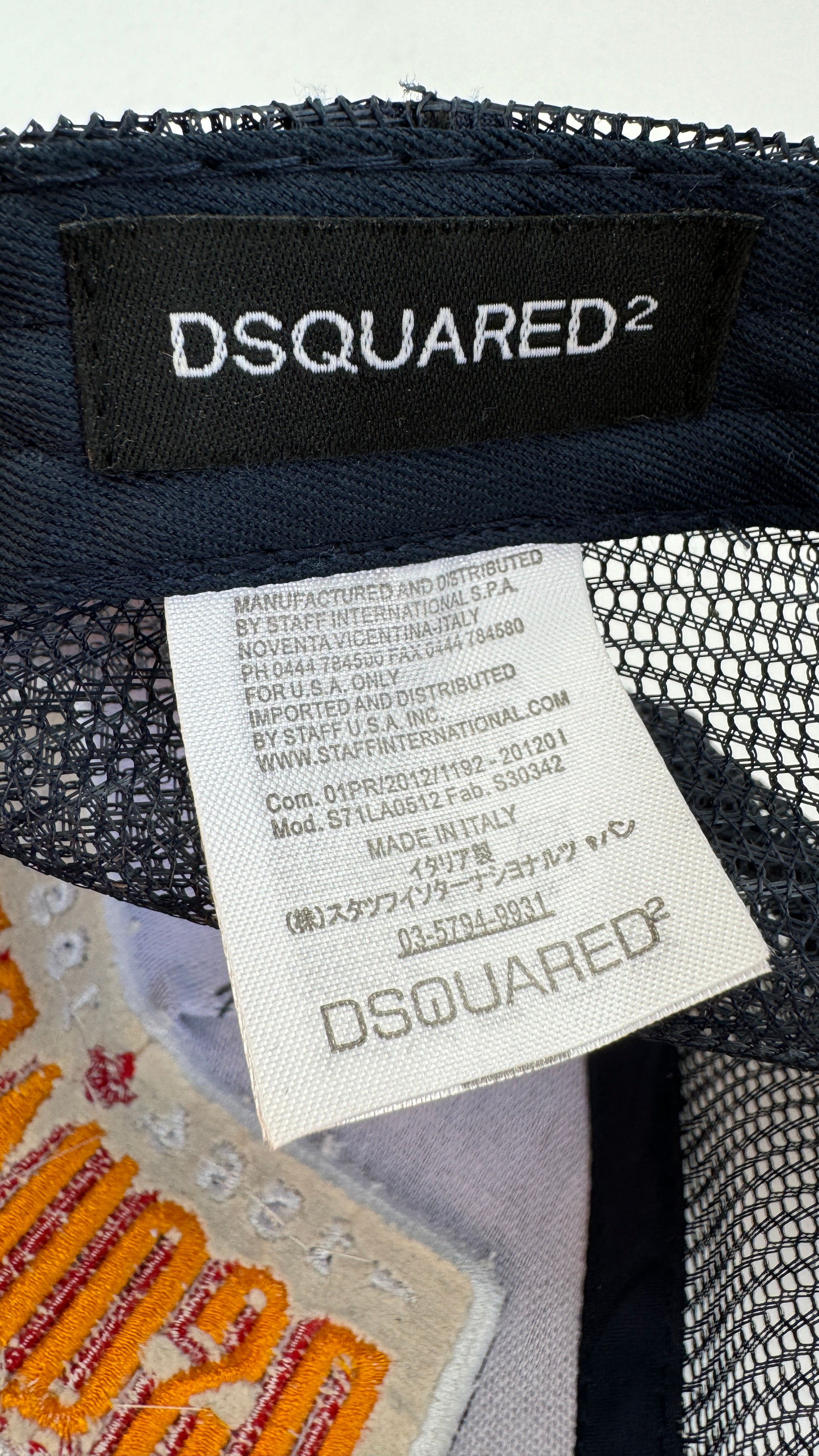 Dsquared Cap Mesh Made In Italy Dunkelblau One Size