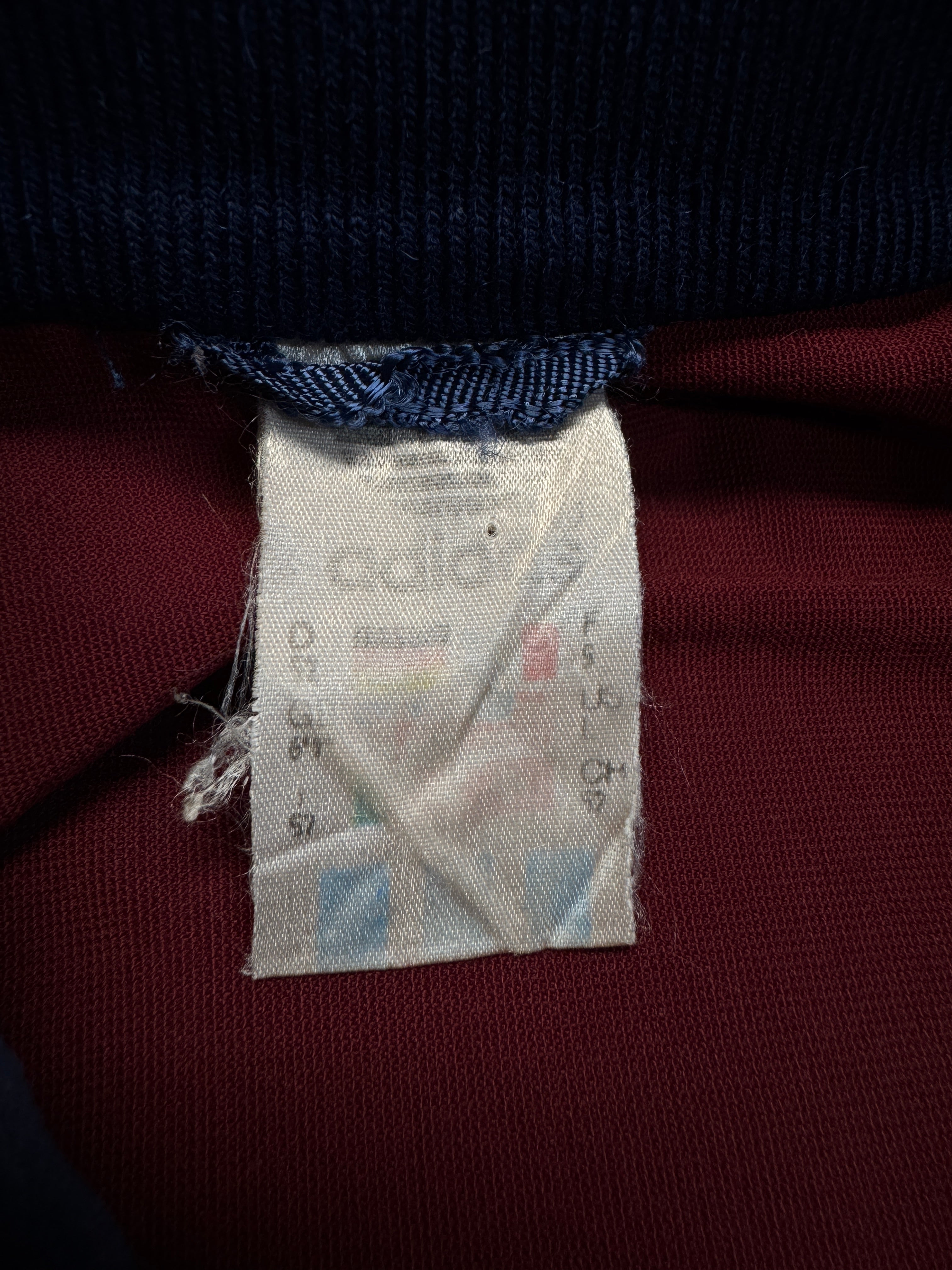 80s Adidas Sportjacke Velours Moncler-Lampo Double-Zip Made In West Germany Dunkelblau Rot D52 L