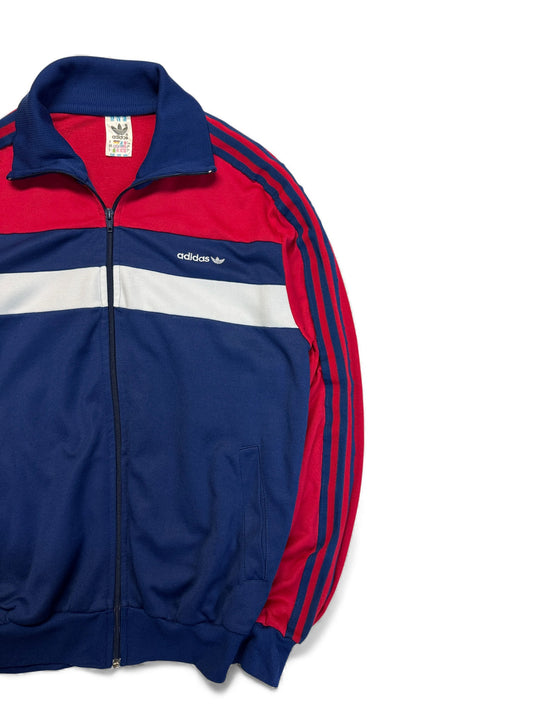 80s Adidas Sportjacke Blau Rot D7 L