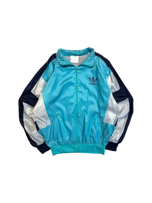 90s Adidas Sportjacke Nylon Türkis Grau D6 M