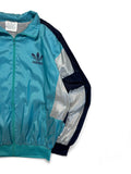 90s Adidas Sportjacke Nylon Türkis Grau D6 M