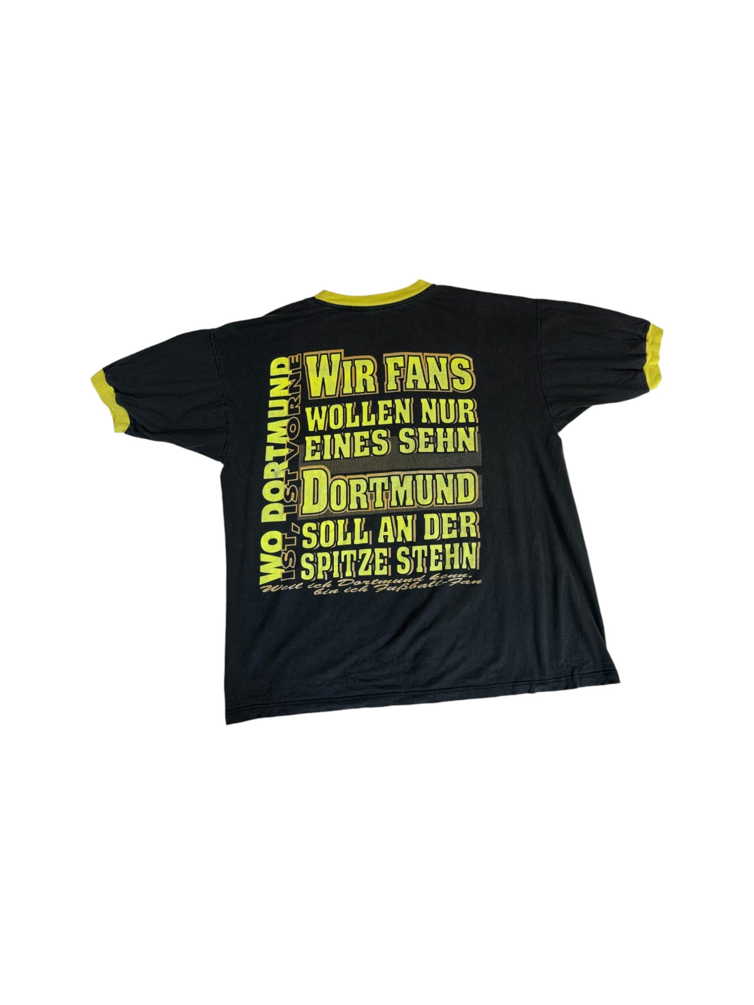 Vintage BVB Shirt Ringer Optik 1995 Deutscher Meister Schwarz Gelb L-XL - RareRags